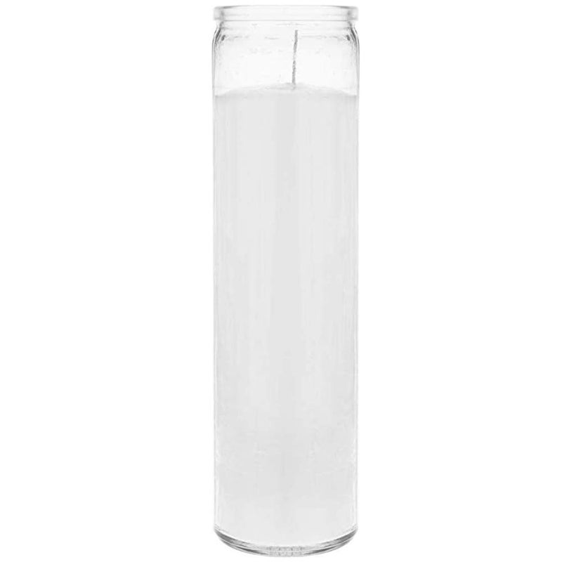 Brilux 2 Classic White Candles in Glass, 8-INCHES Tall - Image 2